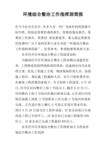 环境综合整治工作指挥部简报