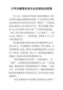 大学生精准扶贫社会实践活动简报