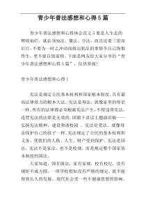 青少年普法感想和心得5篇