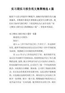 实习期实习报告范文集聚精选4篇