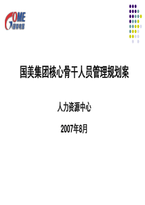 国美集团核心骨干人员管理规划案