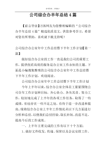 公司综合办半年总结4篇