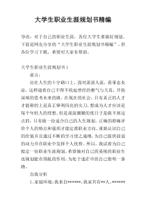 大学生职业生涯规划书精编