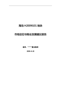 厦门海沧H2009G01地块市场定位与物业发展建议报告_82P