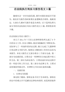 在法院执行局实习报告范文3篇