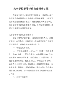 关于学校督导评估自查报告2篇