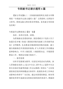 专职副书记请示通用4篇