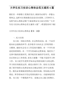 大学生实习实训心得体会范文通用4篇