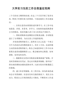 大学实习生的工作自我鉴定范例