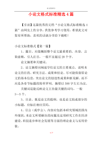 小论文格式标准精选4篇