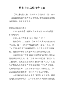 纺织公司总结报告4篇