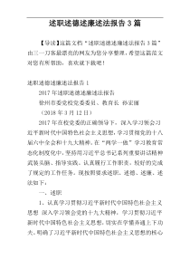 述职述德述廉述法报告3篇