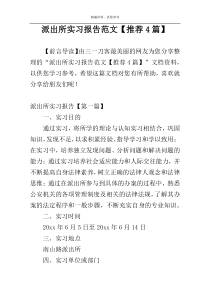 派出所实习报告范文【推荐4篇】