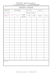 搓牙值机人员检查表