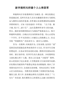 新学期师风师德个人心得荟萃