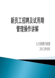 新员工招聘及试用期管理操作讲解91(XXXX0904170828)