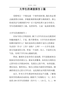 大学生的调查报告2篇