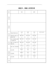 新进中、高级人员资历表