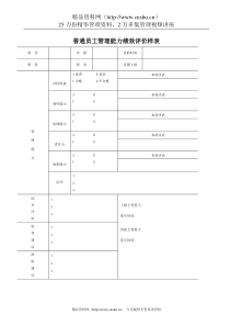 普通员工管理能力绩效评价样表