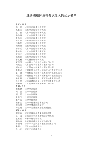 注册测绘师资格拟认定人员公示名单