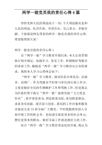 两学一做党员我的责任心得4篇