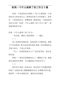 给我一个什么就够了初三作文5篇