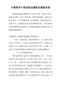 乡镇领导干部述职述廉报告最新欣赏