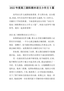 2022年度高三朝阳期末语文小作文5篇