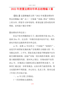 2022年度置业顾问年终总结精编3篇