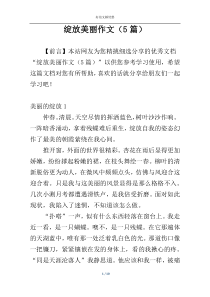 绽放美丽作文（5篇）