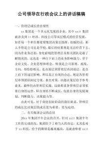 公司领导在行政会议上的讲话稿稿