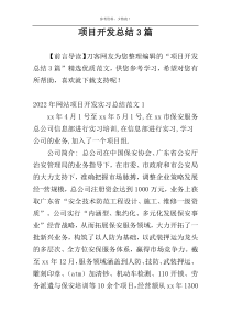 项目开发总结3篇