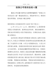 担保公司培训总结4篇