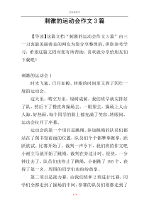 刺激的运动会作文3篇