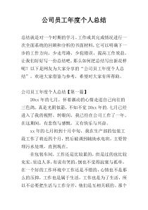 公司员工年度个人总结