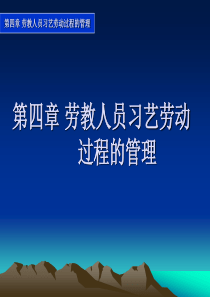 第四章劳教人员习艺劳动过程的管理