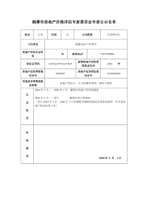 湘潭市房地产价格评估专家委员会专家公示名单