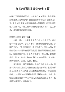 有关教师职业规划锦集4篇