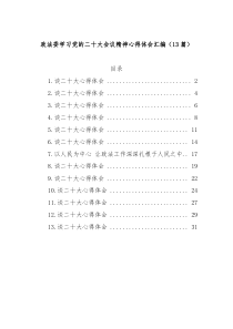 13篇政法委学习党的二十大会议精神心得体会汇编