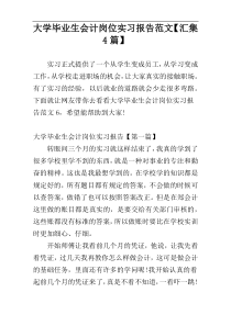 大学毕业生会计岗位实习报告范文【汇集4篇】