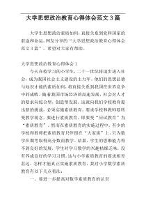 大学思想政治教育心得体会范文3篇