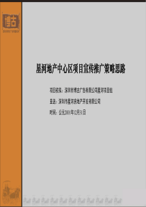 星河地产中心区项目宣传推广策略思路(1)