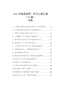 41篇2022年基层视野学习心得汇编