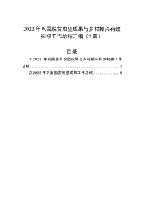 2篇2022年巩固脱贫攻坚成果与乡村振兴有效衔接工作总结汇编