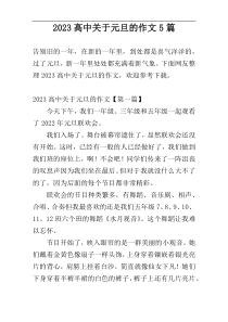 2023高中关于元旦的作文5篇