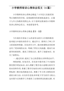 小学教师培训心得体会范文（4篇）