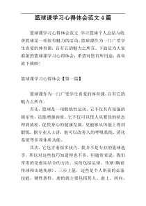 篮球课学习心得体会范文4篇