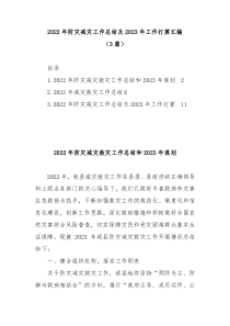 3篇2022年防灾减灾工作总结及2023年工作打算汇编