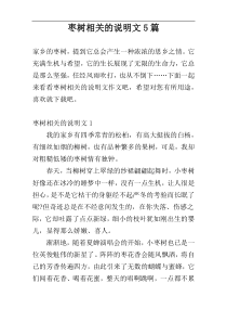 枣树相关的说明文5篇