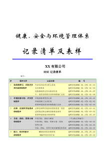 HSE全部记录表(健康、安全与环境管理体系)